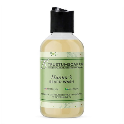 Our Hunter's Beard Wash is a mild cleanser that creates a refreshing, foamy lather leaving the skin feeling pampered, clean and lightly moisturized. 